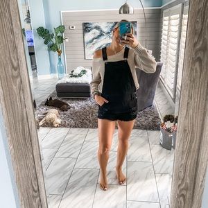 American Eagle Black Overalls